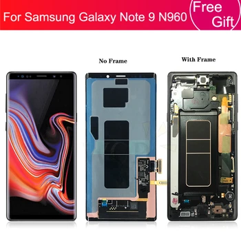 LCD дисплей за Samsung Galaxy Note 9 N960 LCD сензорен дисплей и цифров преобразувател в събирането на рамка за Samsung Note 9 Подмяна на екрана