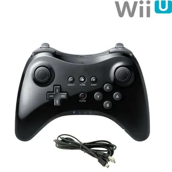 Пластмасов Безжичен Геймпад контролер Удобен Безжичен Джойстик Геймпад Gamepads За Wii U Черен Контролер