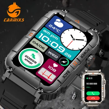 Смарт часовници CanMixs, Водоустойчив Военни Умен часовник, който проследява състоянието на здравето, Гласово повикване AI чрез Bluetooth, Умни часовници 2023 за Android, IOS, фитнес часовник