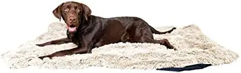 Пушистое покривки -водонепроницаемое одеяло за кучета и котки, От изкуствена кожа и ультрамягкой микрофибър - Бежов Размер M (48 