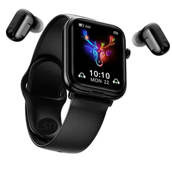 Смарт часовници X8 TWS Bluetooth-Слушалки Безжични Слушалки Две в едно 1,54-инчов Музикален Спортен Гривна Smartwatch За Android и IOS