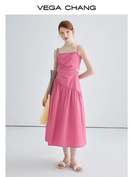 Женствена рокля с френско-каишка 2023, Лятно Ново Малко Дълга рокля без ръкави в Елегантен стил