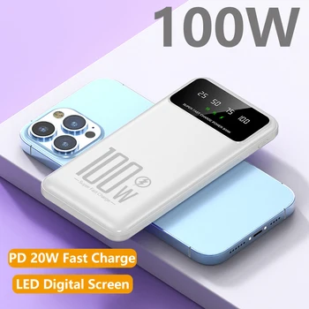 Външна батерия с бързо зареждане 1000 W, 20000 mah, двоен USB led цифрова батерия за Samsung, Huawei, Xiaomi iPhone 13 Powerbank