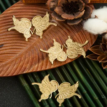 Ретро Месингови дръжки-пеперуди, златни дръжки на вратите на кухненския шкаф, чекмеджета шкафове, дръжки за мебели
